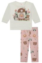 Roupa Infantil Blusa Manga Longa Calça Legging Molecotton Conjunto Feminino House Blusão Alongado Roupa Infantil Blusa Manga Longa Calça Legging Molecotton Conjunto Feminino House Blusão Alongado