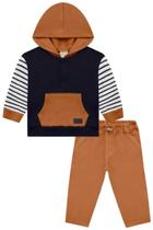 Roupa Infantil Blusa Moletom Calça Sarja Conjunto Lucboo Caramelo Masculino Moda Inverno Estiloso