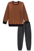 Roupa Infantil Blusa Moletom Frio Masculino Calça Jogger Malha Denin Conjunto Lucboo Menino Juvenil