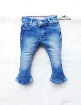 Roupa Infantil Calça Jeans Flaire Menina Juvenil