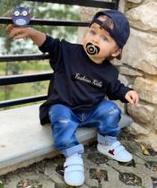 Roupa Infantil Calça Jeans Rasgada Destroyed Bebê Menino