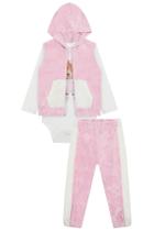 Roupa Infantil Calça Pelo Body Estampado Manga Longa Inverno Colete Coração Trio Kukie Bear Simples Roupa Infantil Calça Pelo Body Estampado Manga Longa Inverno Colete Coração Trio Kukie Bear Simples