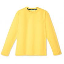 Roupa Infantil Camiseta Masculina Juvenil Manga Longa Estampa Charpey Suedine Amarela Gola Redonda