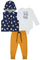 Roupa Infantil Colete Body e Calça Para Menino Despojado Trijunto Lucboo Confortável Macio Estiloso Roupa Infantil Colete Body e Calça Para Menino Despojado Trijunto Lucboo Confortável Macio Estiloso