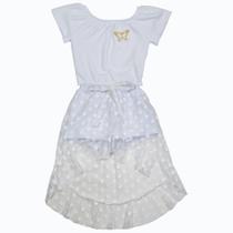 Roupa Infantil Conjunto Blusinha Short Saia Tule Mini Diva
