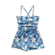 Roupa Infantil de Menina Cropped e Short Blusinha de Alcinha Conjunto Florido Moda Infantil