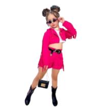 Roupa infantil de Menina pink 3 Peças Ana Castela Boiadeira festa Aniversario rodeio fantasia Roupa infantil de Menina pink 3 Peças Ana Castela Boiadeira festa Aniversario rodeio fantasia