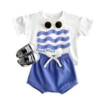 Roupa Infantil de Verão para Meninos - Camiseta e Shorts de Algodão com Estampa de Girassol Roupa Infantil de Verão para Meninos - Camiseta e Shorts de Algodão com Estampa de Girassol