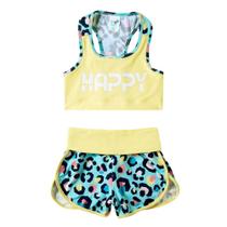 Roupa Infantil Feminina para Esporte c/ Uv50+ Beach Tenis Tip Top Conjunto Praia Piscina Bk68
