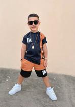 Roupa Infantil Masculino Conjunto de Verão Bermuda Com Blusa