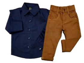 Roupa Infantil Menino Social Calça Color + Camisa Social