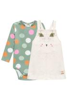 Roupa Infantil Vestido Salopete Moletom Body Manga Longa Feminino Conjunto Festa Luxo Happy Pocket