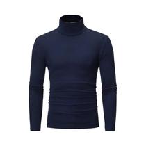 Roupa Interior Térmica Masculina Topos Inverno Alta Pescoço Fino Ajuste Manga Longa Camiseta Roupas