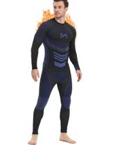 Roupa interior térmica MEETYOO para homens, Winter Long Johns Light Blue