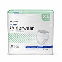 Roupa íntima absorvente unissex para adultos McKesson Ultra Pull On com costuras rasgadas GG descartável Heav White Case de 56 da McKesson (pacote com 2)