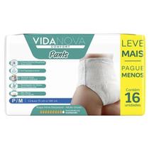 Roupa Íntima Adulto Vida Nova Pants P/M com 16 unidades