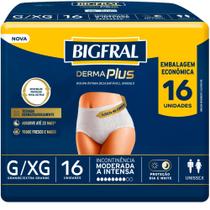 Roupa Íntima Bigfral Derma Plus Incontinência Moderada a Intensa G/XG 16 Unidades