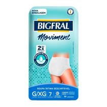Roupa Íntima Bigfral Moviment Tamanho G/XG - 8 Pacotes com 7 Fraldas - Total 56 Tiras