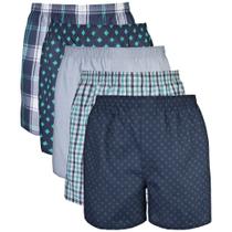 Roupa íntima Boxers Gildan, masculina, sortida, azul marinho, pacote com 5 unidades, média Roupa íntima Boxers Gildan, masculina, sortida, azul marinho, pacote com 5 unidades, média