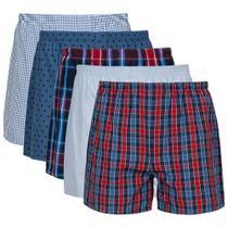 Roupa íntima Boxers Gildan para homens, embalagem múltipla azul/vermelha (pacote com 5)