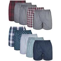 Roupa íntima Boxers Gildan para homens misturada de vermelho/azul, pacote com 10