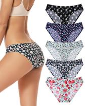 Roupa íntima de biquíni voenxe feminina sem costura respirável, pacote com 5