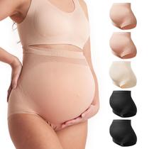 Roupa íntima de cintura alta para maternidade Momcozy Pregnancy Support, pacote com 5 Roupa íntima de cintura alta para maternidade Momcozy Pregnancy Support, pacote com 5