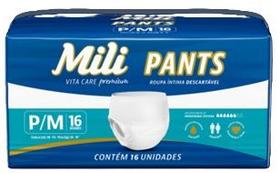 Roupa intima descartável mili vita care pants p/m 16un