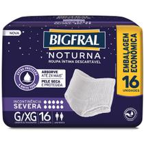 Roupa Íntima Descartável Noturna Pants G/XG Incontinência Severa Unissex Bigfral 16 Unidades