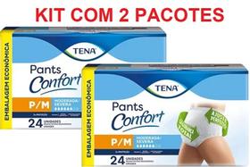 Roupa Íntima Descartável Tena Pants Confort -P/M c/24 Un - (Kit com 2 Pacotes)