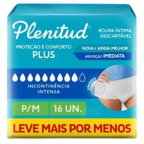 Roupa Íntima Descartável Unissex Plenitud Tam P/M com 16 unidades