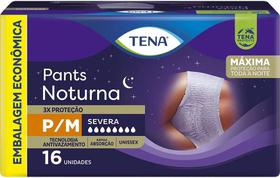 Roupa Íntima Descartável Unissex Tena Pants Noturna P/M Absorção Intensa 16 unidades