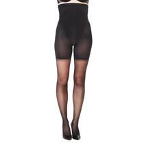 Roupa íntima em forma de elastano, cintura alta, meio da coxa, transparente, preta A