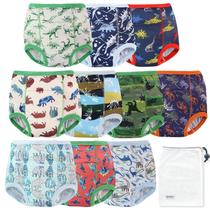 Roupa íntima EZ Moms Boys Potty Training, pacote com 10 dinossauros 2T-3T