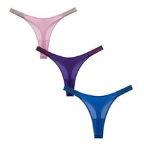 Roupa íntima feminina 4UFIT, strass, tanga, seda gelada, pacote com 3 Roupa íntima feminina 4UFIT, strass, tanga, seda gelada, pacote com 3