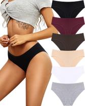 Roupa íntima feminina ALL OF SHE, calcinha hipster de algodão, pacote com 6 Roupa íntima feminina ALL OF SHE, calcinha hipster de algodão, pacote com 6