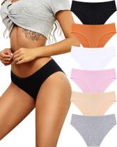Roupa íntima feminina ALL OF SHE, calcinha hipster de algodão, pacote com 6