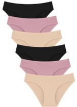 Roupa íntima feminina FINETOO Seamless Hipster, pacote com 6 unidades XS-XXL Roupa íntima feminina FINETOO Seamless Hipster, pacote com 6 unidades XS-XXL