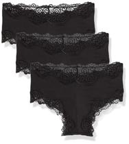 Roupa íntima feminina Maidenform, cintura baixa, cheeky, pacote com 3 unidades, pretas