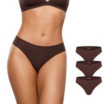 Roupa íntima INLYRIC Inbarely Soft Cheeky Bikini, pacote com 3 unidades, avelã