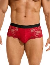 Roupa íntima masculina de renda ohyeahlady Low Rise Bulge Pouch Red M Roupa íntima masculina de renda ohyeahlady Low Rise Bulge Pouch Red M