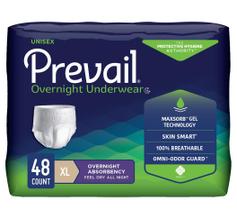 Roupa íntima noturna para incontinência Prevail XL 48 unidades