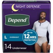 Roupa íntima para incontinência masculina Depend Overnight, grande, pacote com 1 pacote Roupa íntima para incontinência masculina Depend Overnight, grande, pacote com 1 pacote