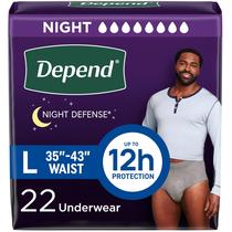 Roupa íntima para incontinência para adultos Depend Night Defense Men L 22u