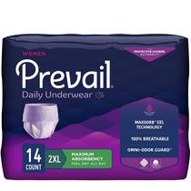 Roupa íntima para incontinência Prevail Daily, 2GG, Heavy Absorbency, pacote com 14