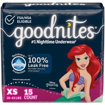 Roupa íntima para urinar na cama GoodNites Girls Extra Small 28-43 libras 15 quilates