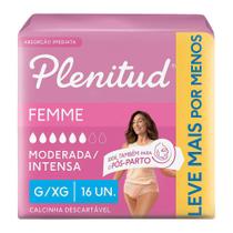 Roupa Íntima Plenitud Femme Tamanho G/XG com 16 Unidades