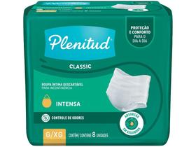 Roupa Íntima Plenitud Frescor Diário Tamanho G/XG 8 Unidades Descartáveis