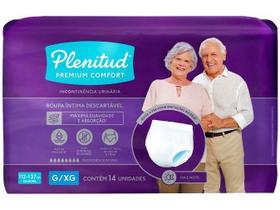 Roupa Íntima Plenitud Noturna Unissex Tamanho G/XG 14 Unidades Descartáveis
