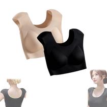 Roupa íntima sem costura 2 em 1 com almofada de ombro para mulheres DYJAGYO Roupa íntima sem costura 2 em 1 com almofada de ombro para mulheres DYJAGYO